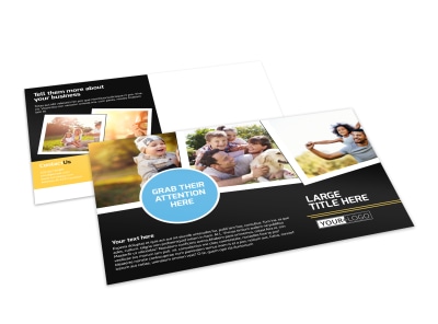 Family Photography Service Postcard Template preview