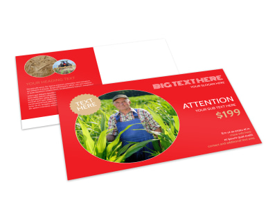 Agricultural Farm Consultants Postcard Template preview