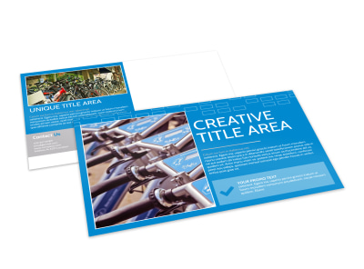 Bicycle Rental Service Postcard Template preview