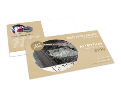 Collision & Glass Repair Postcard Template preview