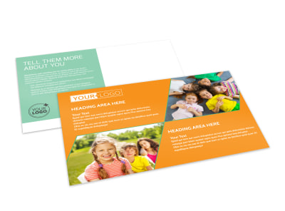 Kids Christian Child Care Postcard Template preview