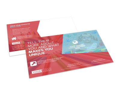 Early Preschool Childcare Postcard Template preview