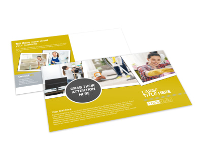Housekeeping Service Postcard Template preview