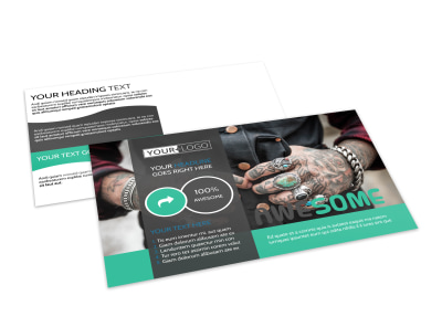 Professional Tattoo Artist Postcard Template preview