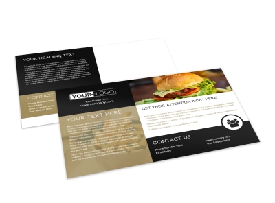 Great Burger Postcard Template preview