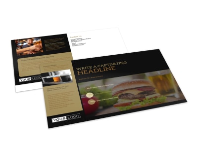 Bar & Grill Postcard Template preview