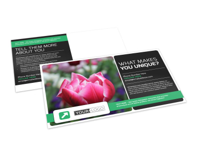 Floral Greenhouse Postcard Template preview