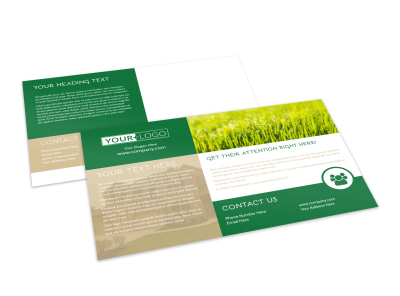 Elite Lawn Care Postcard Template preview
