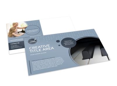 Piano Studio Postcard Template preview