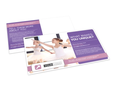 Main Dance Studio Postcard Template preview