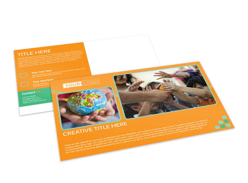 Charity Fundraiser Postcard Template
