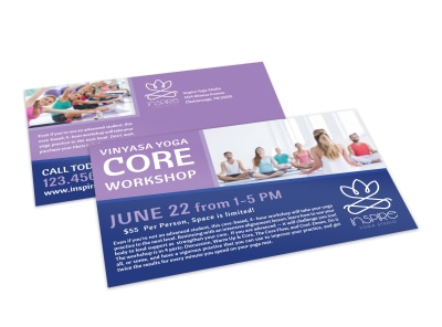 Core Yoga Workshop Postcard Template preview
