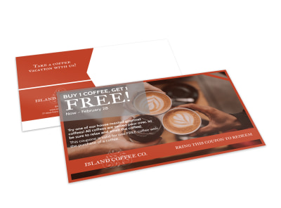 Coffee BOGO Postcard Template preview