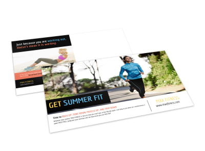 Summer Fit Personal Trainer Postcard Template preview