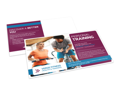 Personal Trainer Promotional Ad Postcard Template preview