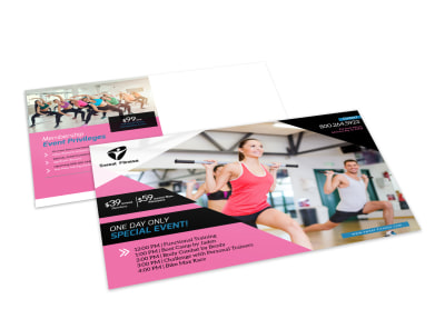 Personal Trainer One Day Event Postcard Template preview