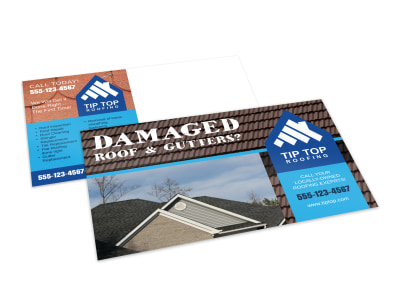 Damaged Roof Postcard Template preview