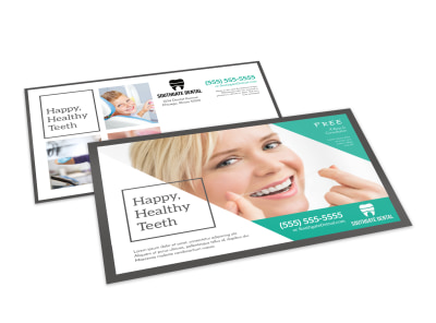 Happy Healthy Teeth Postcard Template preview