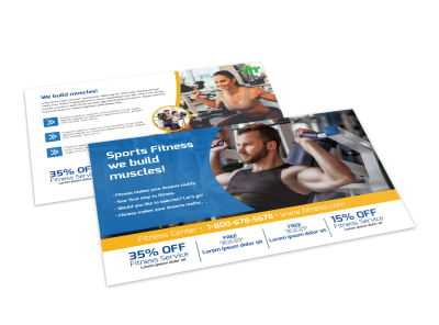 Sports Fitness Postcard Template preview