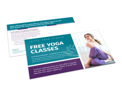 Yoga Class Promo Postcard Template preview