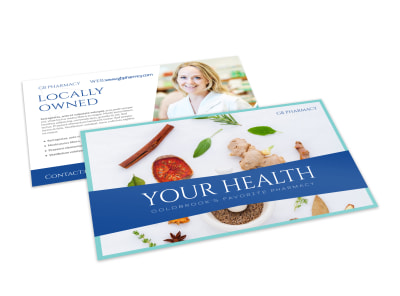 Your Health Pharmacy Postcard Template preview