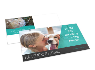 Simple Pet Sitting Postcard Template preview