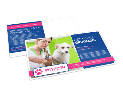 Dog Grooming Postcards Template Preview