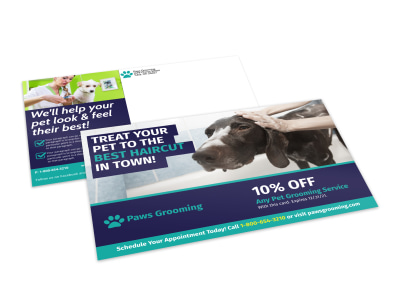Dog Grooming Postcard Template sja9xnq7tu preview