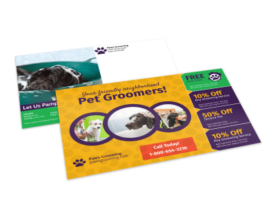 Dog Grooming Postcard Template 2zh3h6zvkt preview
