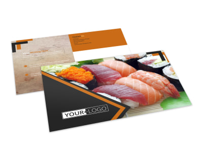 Outstanding Sushi Restaurant Postcard Template 2 preview