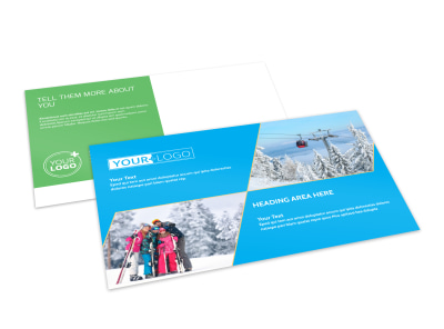 Popular Ski Resort Postcard Template 2 preview