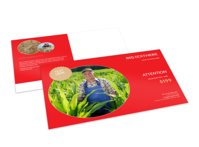 Agricultural Farm Consultants Postcard Template preview