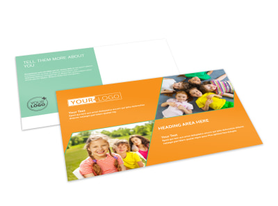 Kids Christian Child Care Postcard Template preview