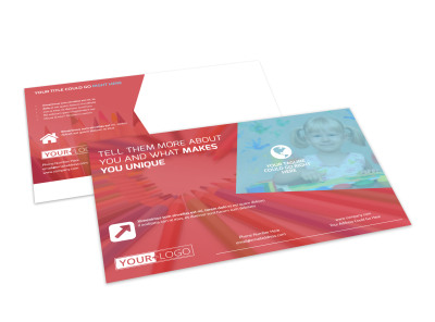 Early Preschool Childcare Postcard Template preview