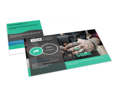Professional Tattoo Artist Postcard Template preview
