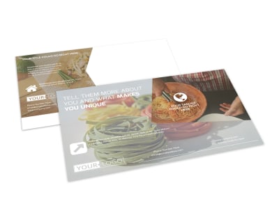 Al Dente Restaurant Postcard Template preview