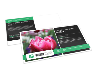 Floral Greenhouse Postcard Template preview