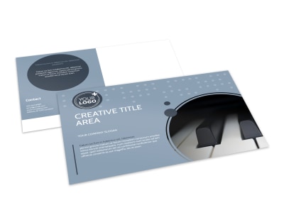 Piano Studio Postcard Template preview
