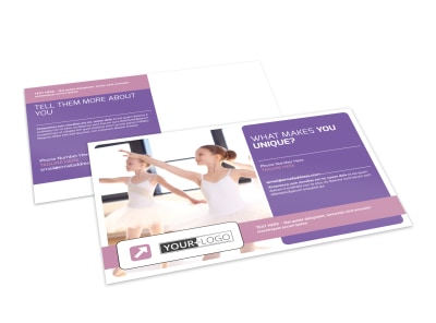Main Dance Studio Postcard Template preview