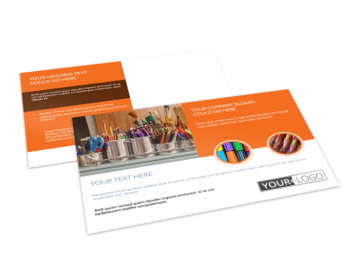 Art Materials Postcard Template preview
