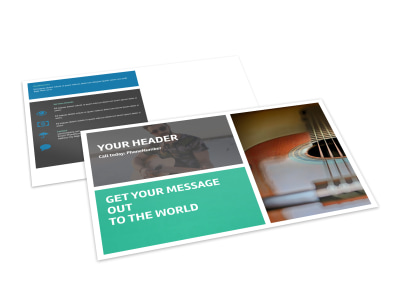 Getting Started Guitar Lessons Postcard Template preview