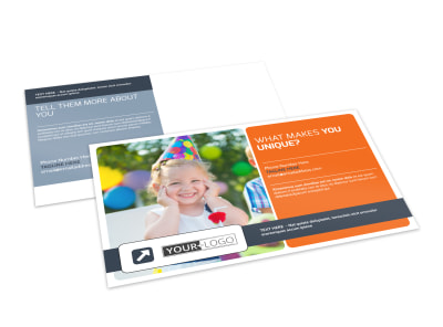 Kids Party Supply Rental Postcard Template preview