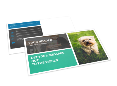 Pet Groomers Postcard Template preview