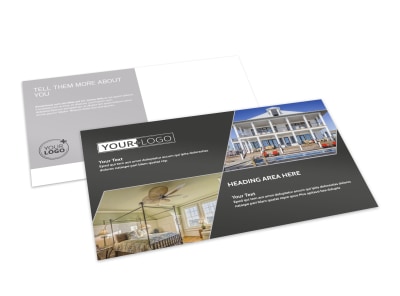 Elegant Villa Rental Postcard Template preview