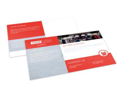 Boutique Cothing Store Postcard Template preview