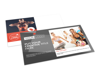 Health Club Fitness Postcard Template preview