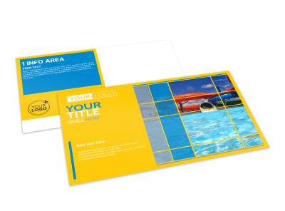 Water Park Postcard Template preview