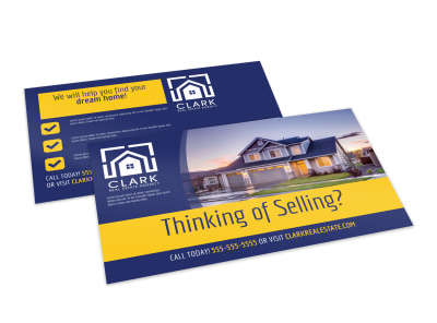 Thinking Of Selling Real Estate Postcard Template cb730ojg4c preview