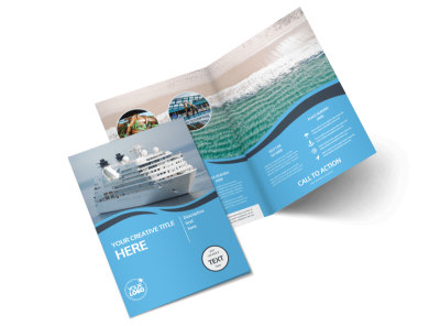 Cruise Ship Travel Bi-Fold Brochure Template 2 preview