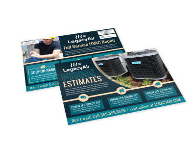 Free Estimates HVAC EDDM Postcard Template ia76oj17ty preview